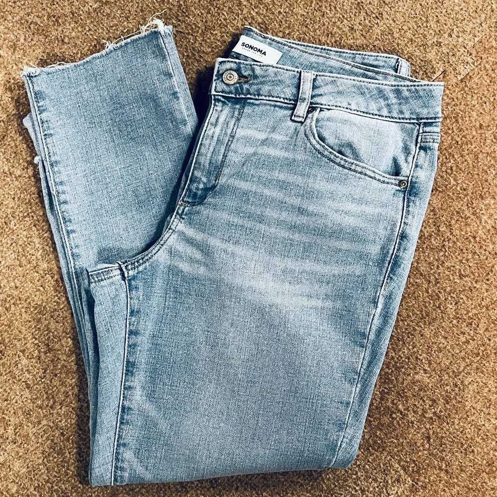 Sonoma Skinny Cropped Raw Hem Jeans